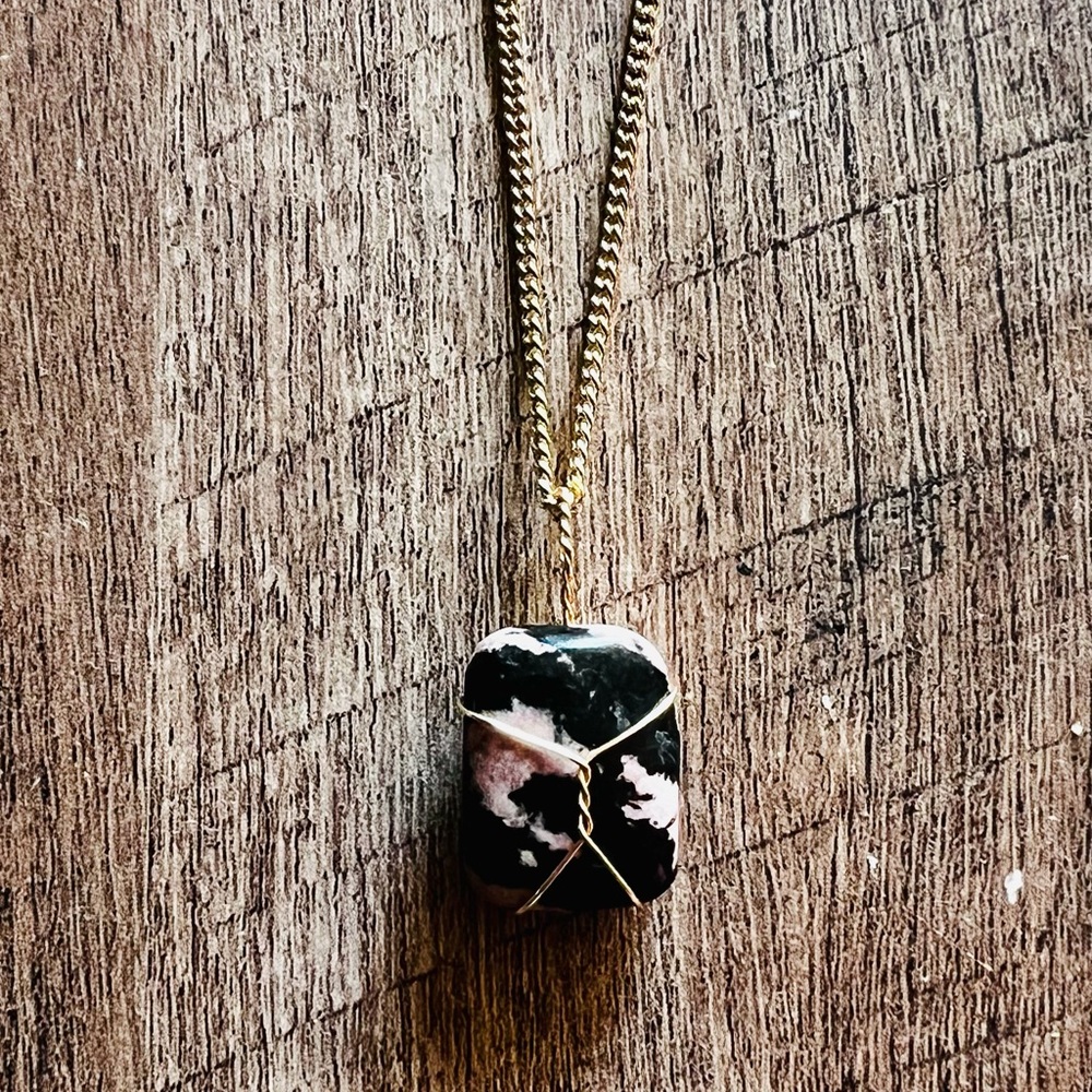 Handmade Rhodonite Pendant necklace